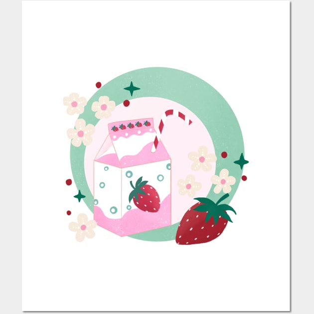 Strawberry milk badge Wall Art by Home Cyn Home 